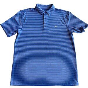 Arctic Cool Men's Cooling Polo Shirt, Blue Stripes - Size Medium